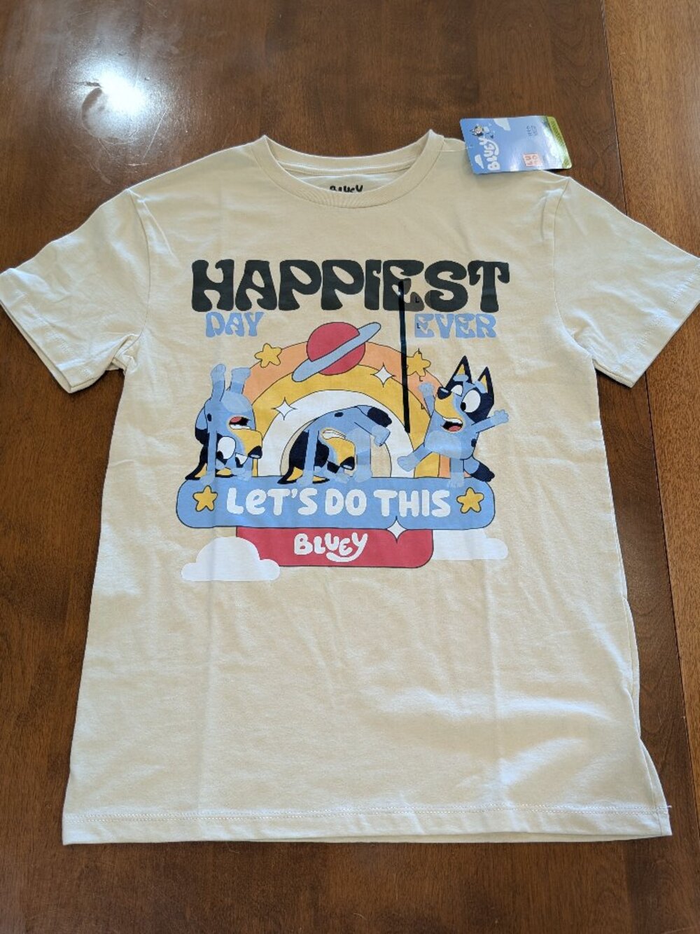 Boys Large Happiest Day Ever Bluey Short Sleeve T-shirt